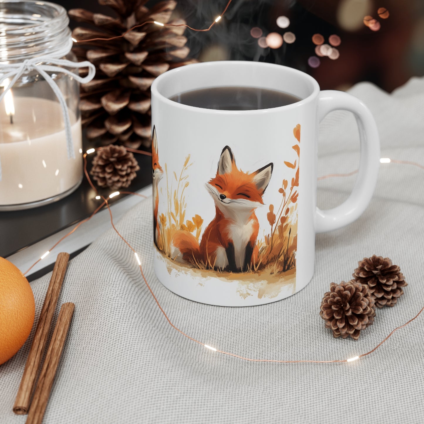 Whimsical Fox # 6 | 11oz White Coffee Cup