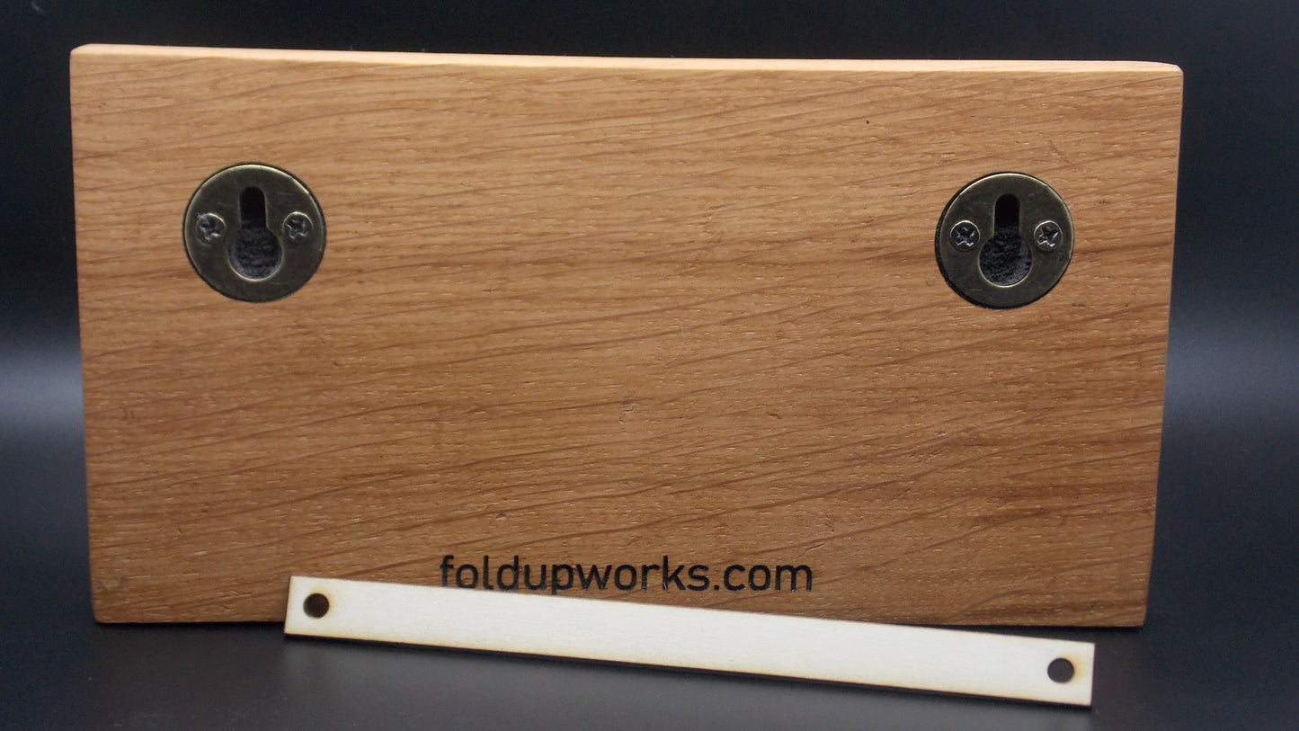 Personalised Oak Dog Lead Holder: Single Name Engraved with Brass Hooks