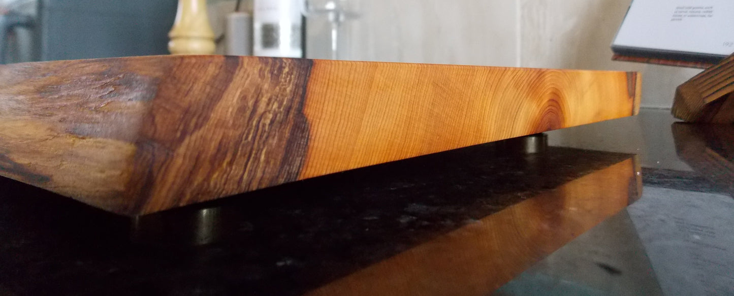 Handcrafted Live Edge Yew Wood Cutting Board – Serving Board - Kitchen Decor