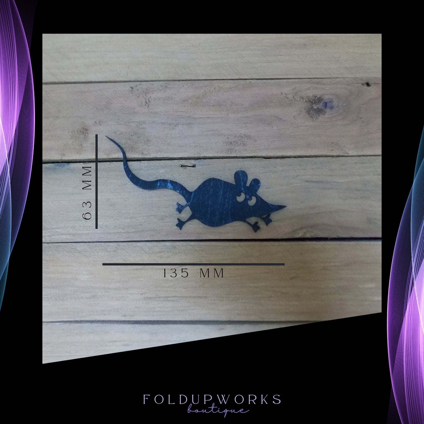 Whimsical Cat & Mouse Wall Art – Black Plywood Cutout Set | Cat Chasing Mouse into Hole | Fun Home Decor | Self-Paint Option Available
