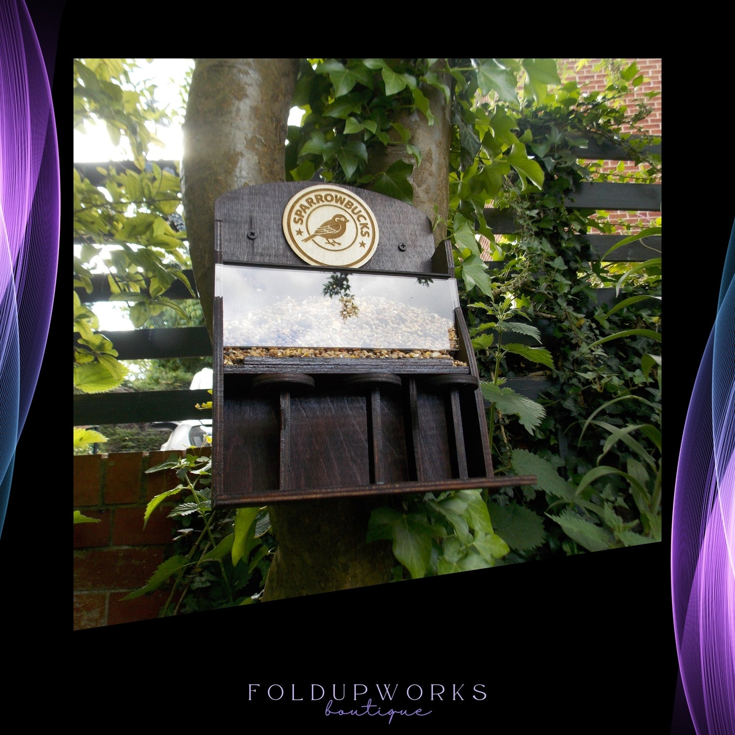 Sparrowbucks Café Bird Feeder – Quirky Coffee Lover & Bird Watcher Gift for the Garden