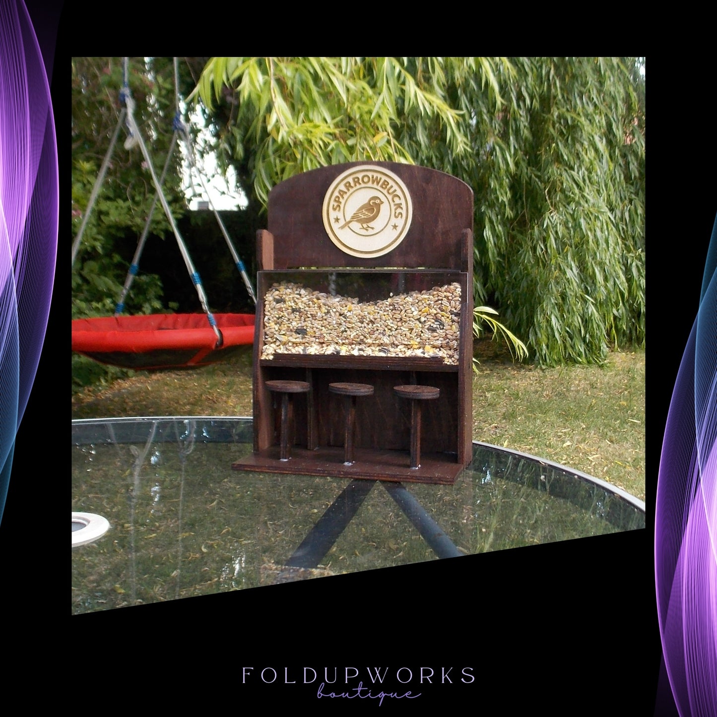 Sparrowbucks Café Bird Feeder – Quirky Coffee Lover & Bird Watcher Gift for the Garden