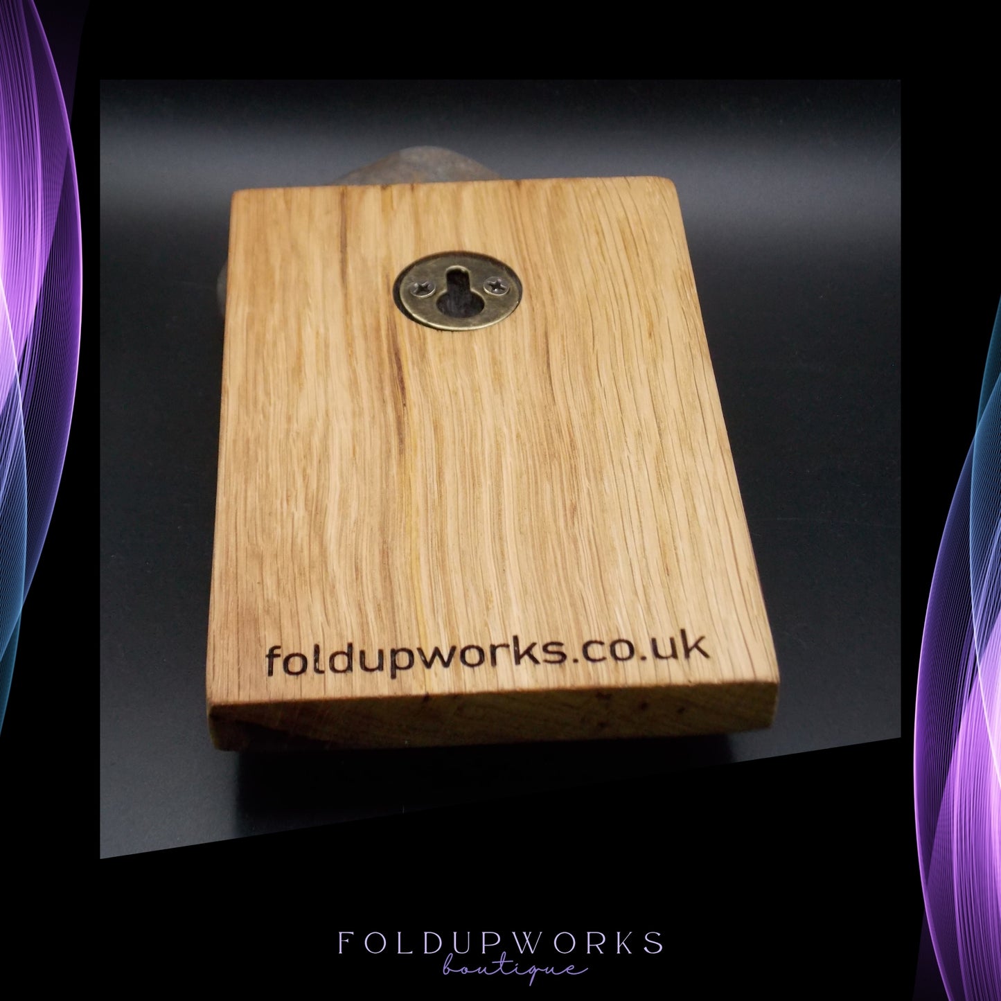 Personalised Handmade Oak Dog Lead Holder – Laser Engraved, Custom Text, Ready to Hang, Double Hook for Multiple Leads – 15x10cm (5.9"x3.9")