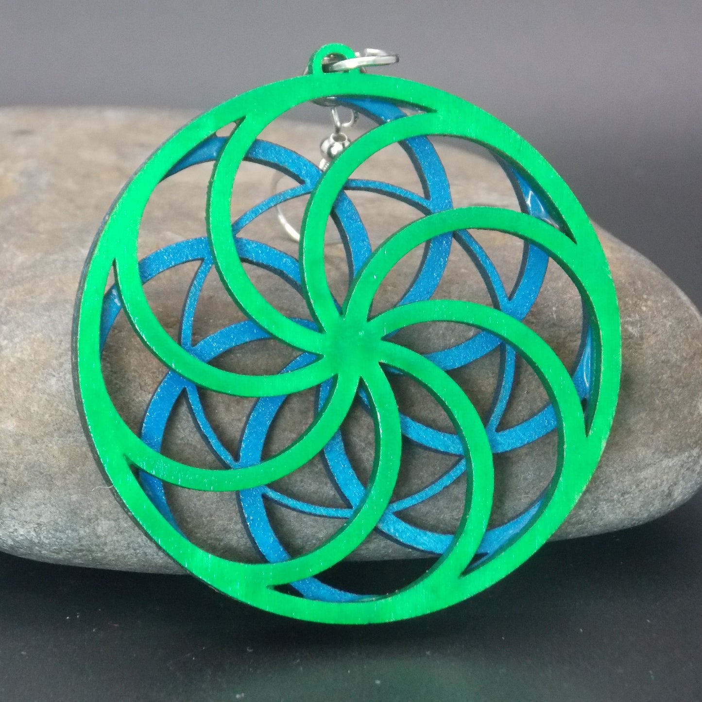 "Vibrant Bloom" Layered Wooden Earrings | Custom Color Floral Geometry | Lightweight Laser Cut Statement Jewelry
