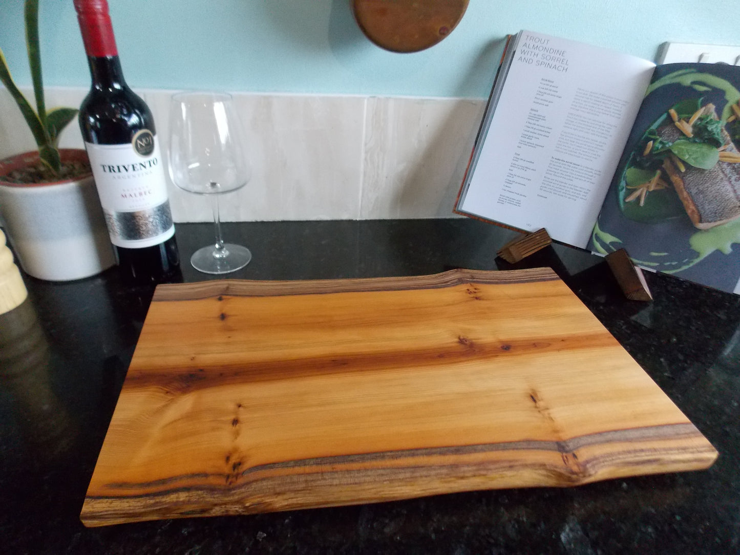 Handcrafted Live Edge Yew Wood Cutting Board – Serving Board - Kitchen Decor