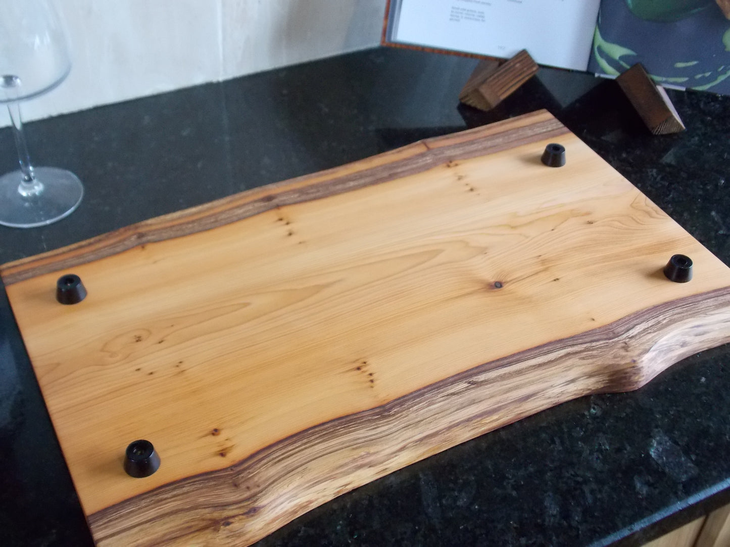 Handcrafted Live Edge Yew Wood Cutting Board – Serving Board - Kitchen Decor