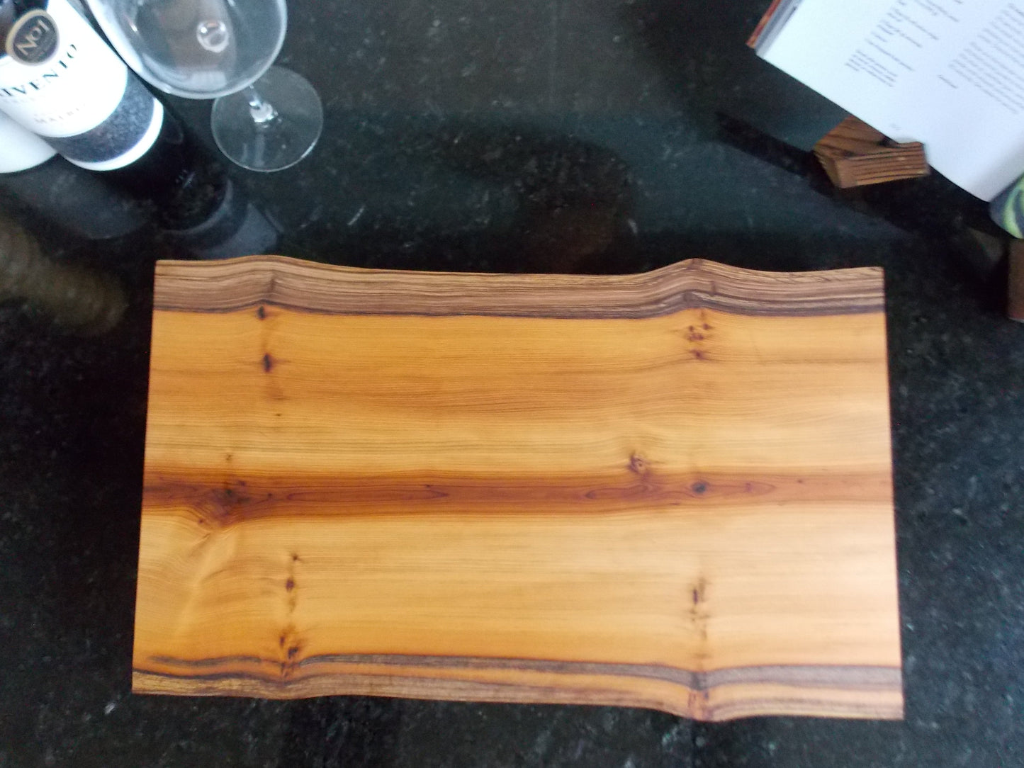 Handcrafted Live Edge Yew Wood Cutting Board – Serving Board - Kitchen Decor