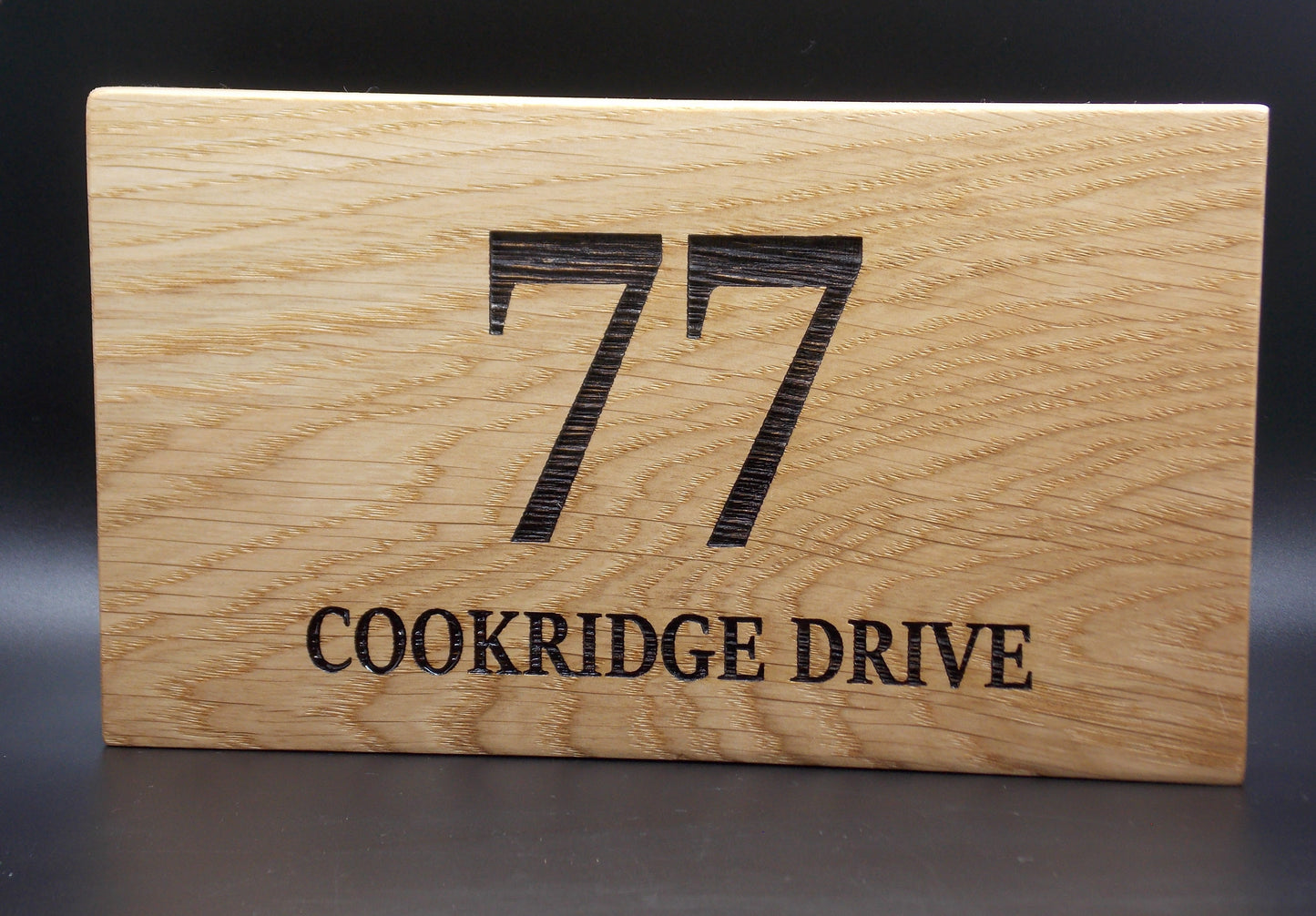 Personalised Oak House Number Sign – Handcrafted Wooden Address Plaque