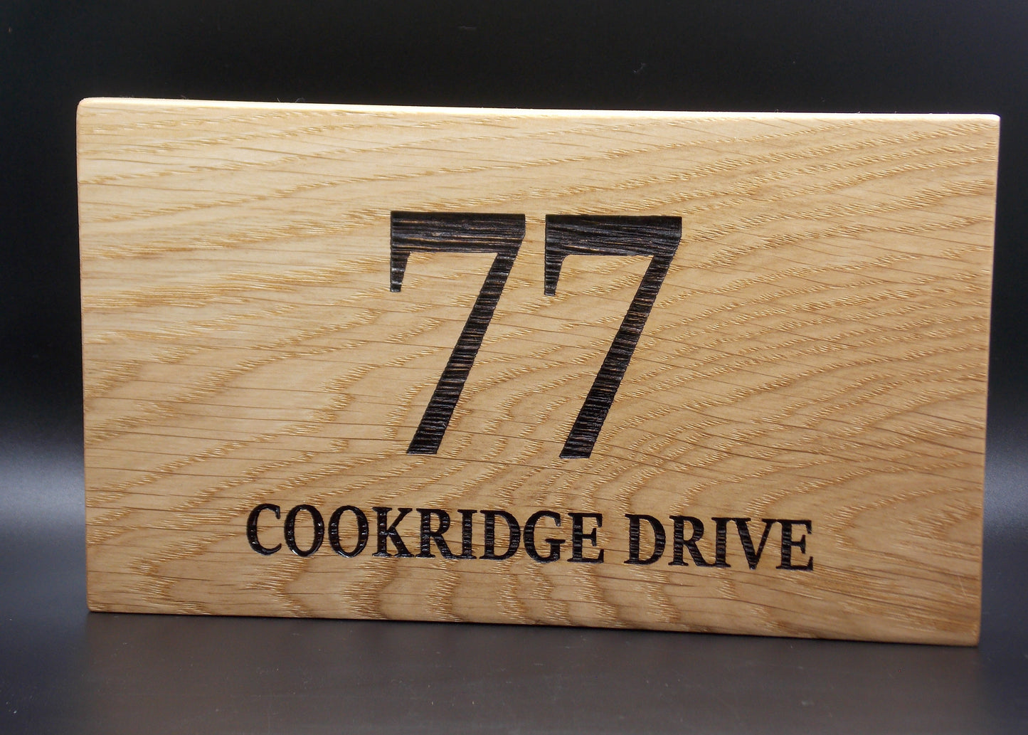 Personalised Oak House Number Sign – Handcrafted Wooden Address Plaque