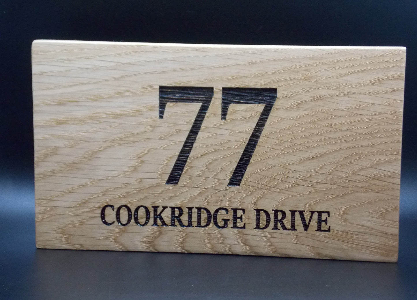 Personalised Oak House Number Sign – Handcrafted Wooden Address Plaque